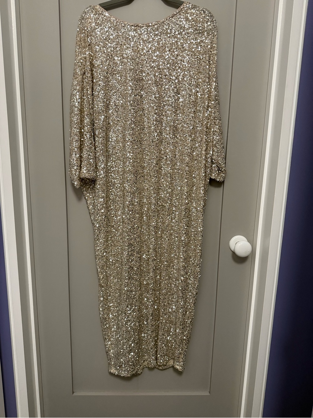 Never Fully Dressed Sequin Jem Dress in Champagne - Picture 3 of 12